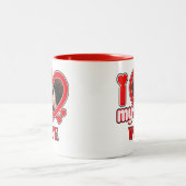 Ik hou van mijn vrouw gepersonaliseerd tweekleurige koffiemok (Center)