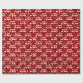 Ik hou van Mijn vrouw Gepersonaliseerde tekst Rode Cadeaupapier (Vlak)