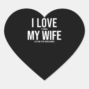 Ik hou van mijn vrouw, grappige kunst Gift Hart Sticker