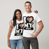 Ik hou van mijn vrouw Green Leaf - Aangepaste foto T-shirt (Unisex)