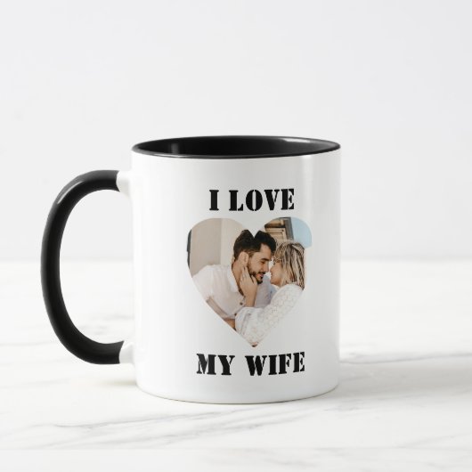Ik hou van mijn vrouw Hart aangepaste gepersonalis Mok (Links)