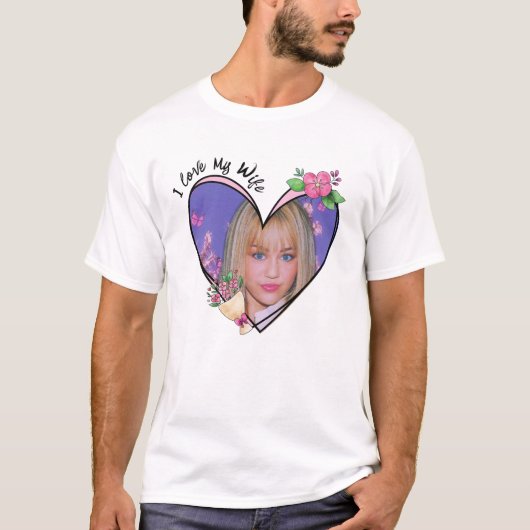 Ik hou van mijn vrouw hart foto T-shirt (Voorkant)
