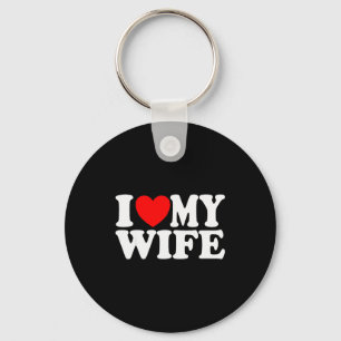 Ik hou van mijn vrouw hart grappig cool echtgenoot sleutelhanger