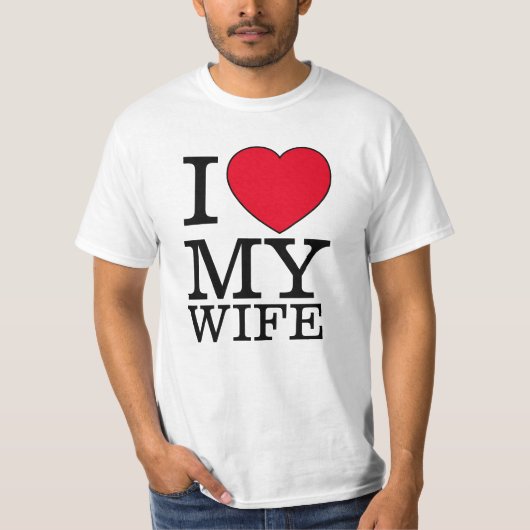 Ik hou van mijn vrouw hart Valentijnsdag aangepast T-shirt (Voorkant)