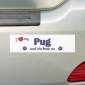 Ik hou van mijn Vrouw hond Bumpersticker (Op auto)