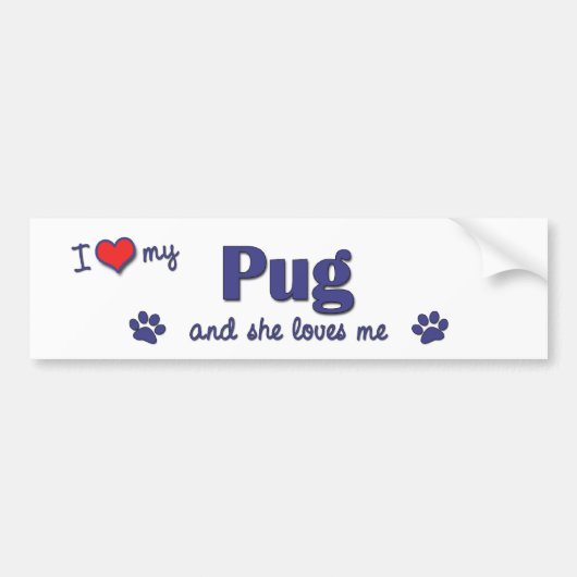 Ik hou van mijn Vrouw hond Bumpersticker (Voorkant)
