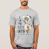 Ik hou van mijn vrouw katten aangepaste Schattige  T-shirt (Voorkant)