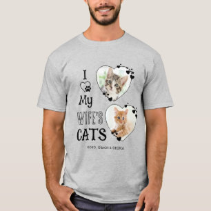 Ik hou van mijn vrouw katten aangepaste Schattige  T-shirt