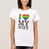 Ik hou van mijn vrouw LGBT hart sparkle Valentijns T-shirt (Voorkant)