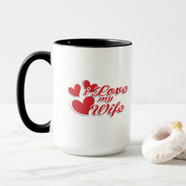 "Ik hou van mijn vrouw" mok, hartjes ontwerp Mok