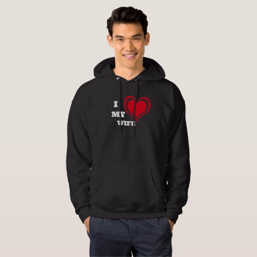 Ik hou van mijn vrouw op maat hoodie (Voorkant volledig)