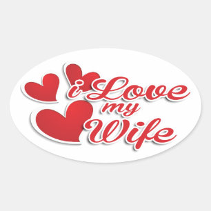 Ik hou van mijn vrouw ovale sticker