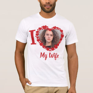 Ik hou van mijn vrouw Persoonlijke Funny Foto T-shirt