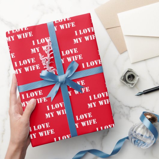 Ik hou van mijn vrouw Persoonlijke tekst Valentijn Cadeaupapier (Geschenken)