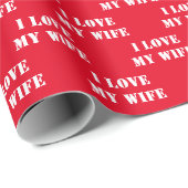 Ik hou van mijn vrouw Persoonlijke tekst Valentijn Cadeaupapier (Rol Hoek)