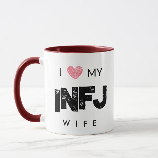 Ik hou van mijn vrouw persoonlijkheid eigenschappe mok (Links)