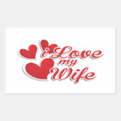Ik hou van mijn vrouw rechthoekige sticker (Voorkant)