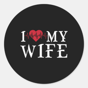 Ik hou van mijn vrouw Rode Hart Grappige Moederdag Ronde Sticker