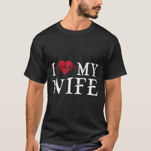 Ik hou van mijn vrouw Rode Hart Grappige Moederdag T-shirt