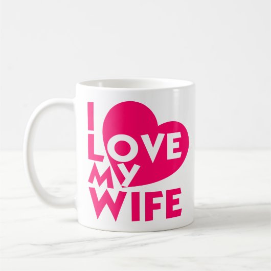 Ik hou van mijn vrouw Romantic Love Message voor v Koffiemok (Links)