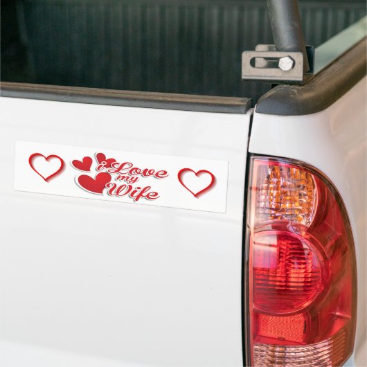 Ik hou van mijn vrouw... ... Romantische Valentijn Bumpersticker (Op Truck)