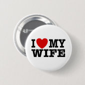 Ik hou van mijn vrouw ronde button 5,7 cm (Voorkant /achterkant)