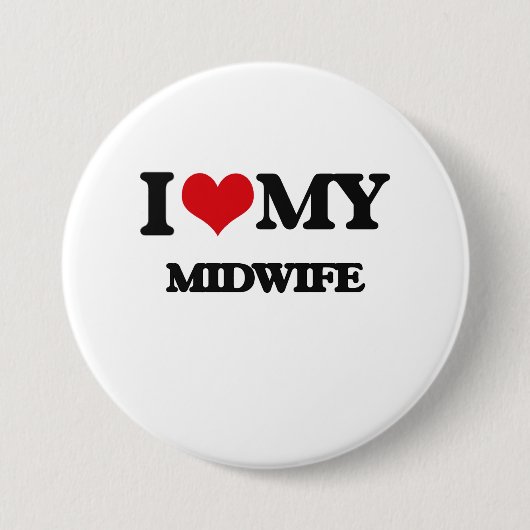 Ik hou van mijn vrouw ronde button 7,6 cm (Voorkant)
