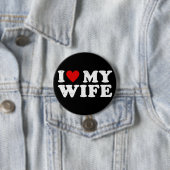 Ik hou van mijn vrouw ronde button 7,6 cm (In situ)