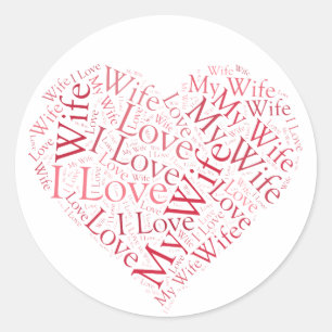 Ik hou van mijn vrouw ronde sticker