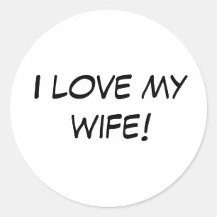Ik hou van mijn vrouw! ronde sticker
