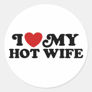 Ik hou van mijn vrouw ronde sticker