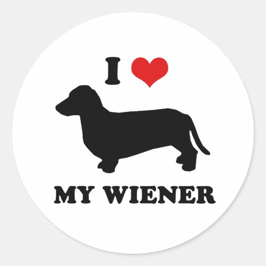 Ik hou van mijn vrouw ronde sticker (Voorkant)