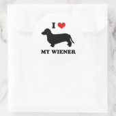 Ik hou van mijn vrouw ronde sticker (Tas)