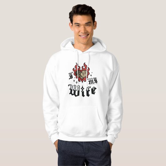 Ik hou van mijn vrouw - Rood - DingusDesign Hoodie (Voorkant volledig)