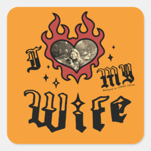 Ik hou van mijn vrouw - Rood - DingusDesign Vierkante Sticker
