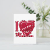 Ik hou van mijn vrouw rood - hart briefkaart (Staand voorkant)