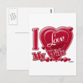 Ik hou van mijn vrouw rood - hart briefkaart (Voorkant / Achterkant)