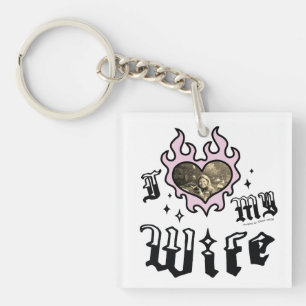 Ik hou van mijn vrouw - Roze - DingusDesign  Sleutelhanger
