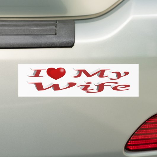 Ik hou van mijn vrouw schattige rode tekst bumpersticker (Op auto)