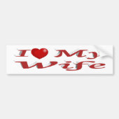 Ik hou van mijn vrouw schattige rode tekst bumpersticker (Voorkant)