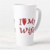 Ik hou van mijn vrouw schattige rode tekst latte mok (Rechterhoek)