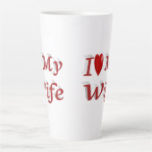 Ik hou van mijn vrouw schattige rode tekst latte mok (Voorkant)