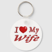 Ik hou van mijn vrouw schattige rode tekst sleutelhanger (Voorkant)