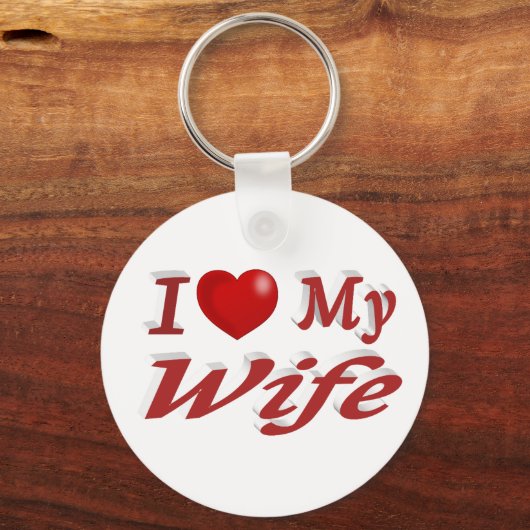 Ik hou van mijn vrouw schattige rode tekst sleutelhanger (Achterkant)