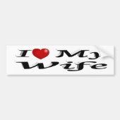 Ik hou van mijn vrouw schattige zwarte tekst bumpersticker (Voorkant)