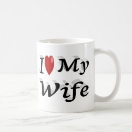 Ik hou van mijn vrouw schattige zwarte tekst koffiemok