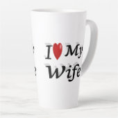Ik hou van mijn vrouw schattige zwarte tekst latte mok (Rechterhoek)