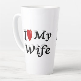 Ik hou van mijn vrouw schattige zwarte tekst latte mok
