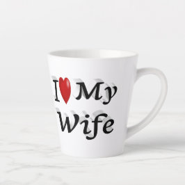 Ik hou van mijn vrouw schattige zwarte tekst latte mok