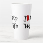 Ik hou van mijn vrouw schattige zwarte tekst latte mok (Voorkant)